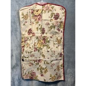Retired Brighton Floral Hanging Garment Travel Bag Cottagecore 22x36 Organizer